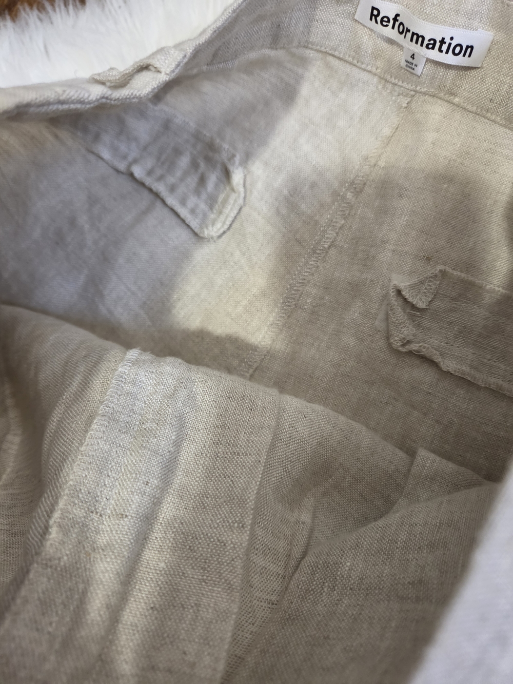 Reformation High-Rise Wide Leg Linen Pants - Cream - Picture 10 of 14